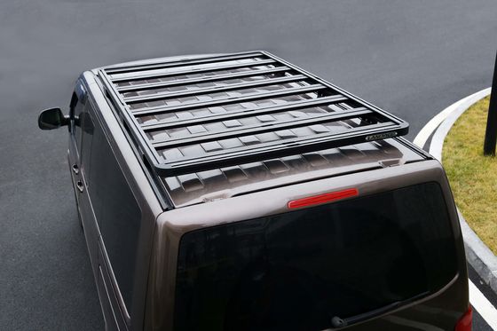 Zwarte multivanen kruisbalken mand Platte platform van aluminium legering dakrekken voor Volkswagens