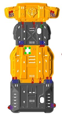 Bescherming van roestvrij staal skidplaten voor offroad auto 2011-2019 motor skidplaten