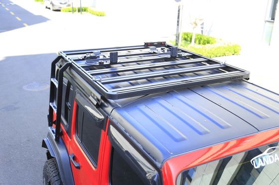 Zwarte universele aluminium dakklimladder voor offroad auto voor jeep wrangler 4x4