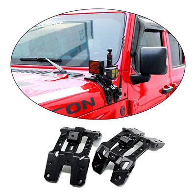 Zwart Hard Anodizing A-Pillar Light Bar Hood Mount en Go Pro Mount Bracket voor Jeep JL
