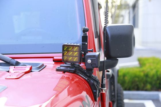 Zwart Hard Anodizing A-Pillar Light Bar Hood Mount en Go Pro Mount Bracket voor Jeep JL