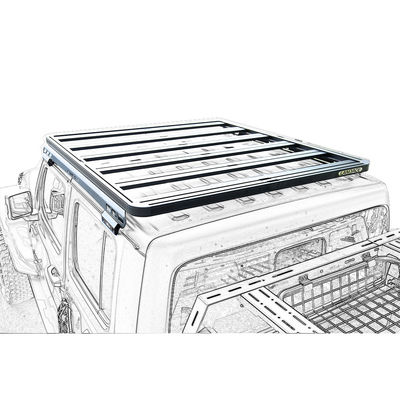Op maat gemaakte Mopar Fury dakrek voor Jeep Wrangler Jk 4 deuren 1500x1425 Aluminium legering