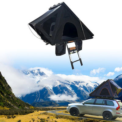 Universal Triangle Clamshell Hard Shell Car Roof Top Tent voor Outdoor Camping Donkergrijz