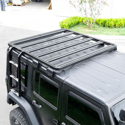 Zwarte dakrekken van aluminiumlegering voor Jeep Wrangler JK Universal Design dakbagage