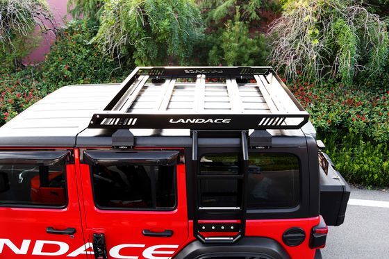 Zwarte poedergecoate bagage vrachtmand voor Jeep Wrangler 4x4 Car Carrier Roof Rack
