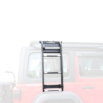 SUS304 4x4 Offroad Accessoires Wrangler JL Zwarte auto dakrek gemonteerd metalen zijladder voor jeep