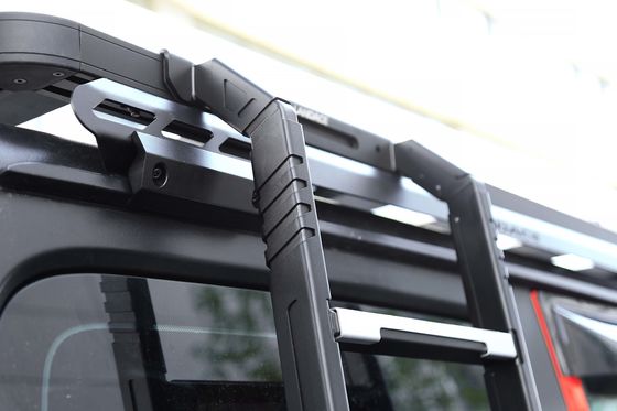 SUS304 4x4 Offroad Accessoires Wrangler JL Zwarte auto dakrek gemonteerd metalen zijladder voor jeep