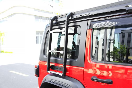 SUS304 4x4 Offroad Accessoires Wrangler JL Zwarte auto dakrek gemonteerd metalen zijladder voor jeep