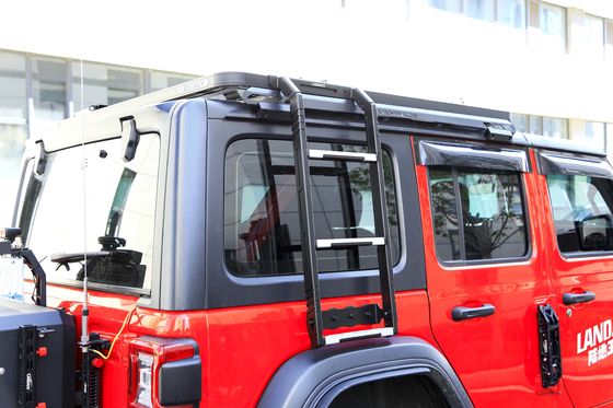 SUS304 4x4 Offroad Accessoires Wrangler JL Zwarte auto dakrek gemonteerd metalen zijladder voor jeep