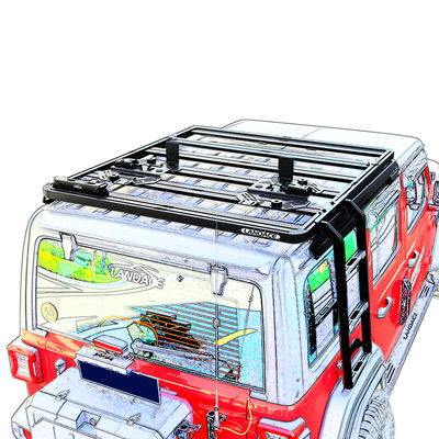 Achterdeurladder Zwarte poederbedekte zijladder voor WranglerJL auto-fitment JEEP