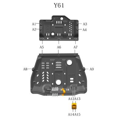 Zwarte 4x4 Exterieur Accessoires Aluminium legering Nissan Patrol Y61 Skid Plate Motor Guard Plate Onderlichaamsbescherming
