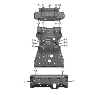 2.5mm aluminium legering onder voertuigbescherming motor beschermplaat voor Toyota Fortuner