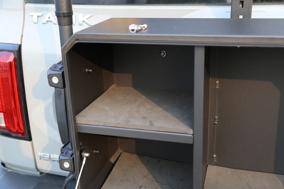 700*450*317mm Zwarte aluminium achterdeur opslag voor tank 300 Heavy-Duty ontwerp 4*4