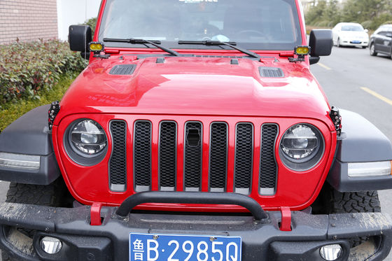 Jeep Wrangler JK JL 2007 Heavy Duty Black Aluminium Hood Lock Set met Amerikaanse vlag