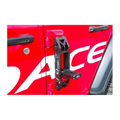 Zwarte CNC-bewerkte auto deur stap voor Jeep Wrangler JL JK opvouwbare harde anodiserende afwerking